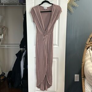 Long split front dress